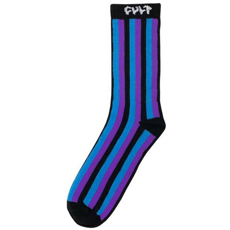 Cult Vertical Stripe Crew Socks – Blue/Purple