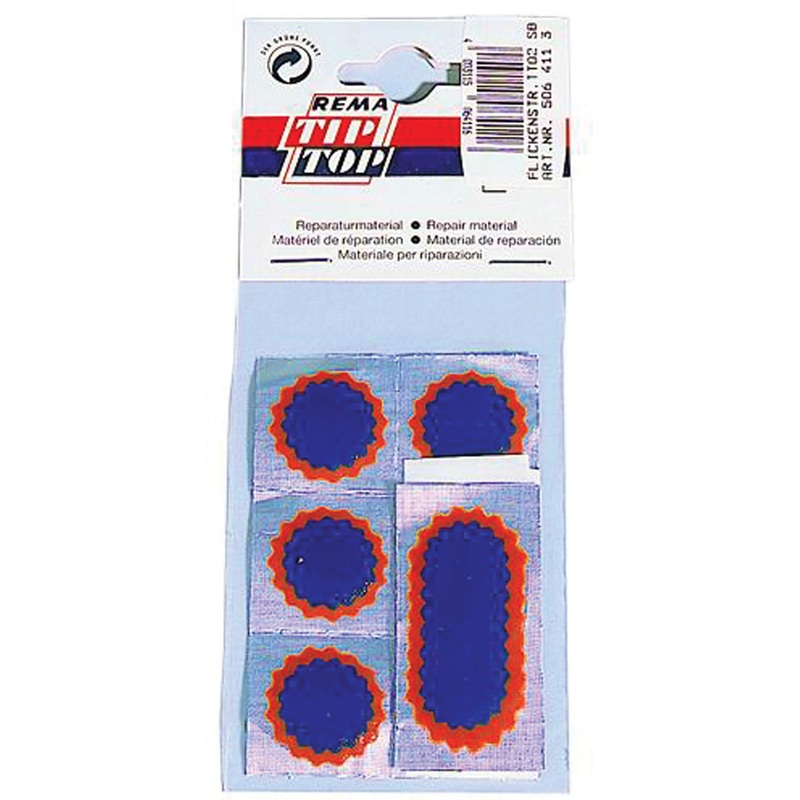 Rema Top Tip Tube Patches x8-F1 X 6/F2 X 1-BLACK/RED