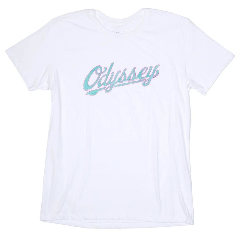 Odyssey Sketch Slugger T-Shirt – White with Teal/Pink