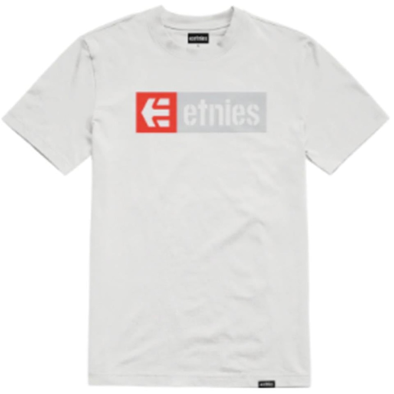 Etnies New Box T-Shirt – White/Grey/Red