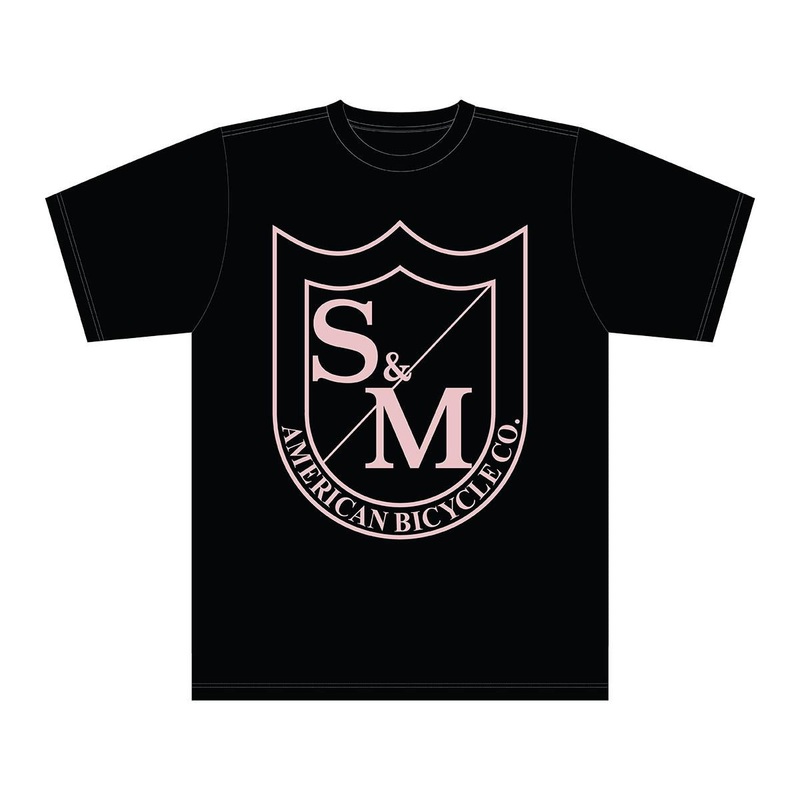 S&M Big Shield T-Shirt – Pink On Black