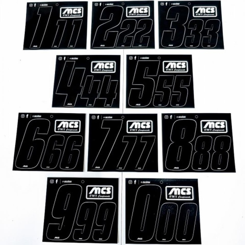 MCS Complete Race Number Kit-Black-Number “0” & Number “8”