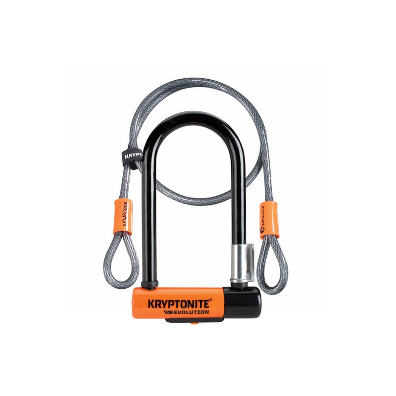 Kryptonite Evolution Mini-7 U-Lock with 4 Foot Cable and Flexframe Bracket