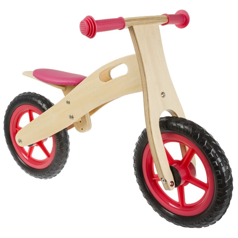 Wooden Balance Bike Red-BALANCE BIKE WOOD/RED 12″ (EA)
