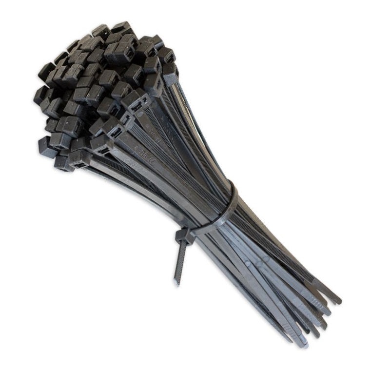 200mm Cable Ties-CABLE TIES 203MM X 3.6MM BLACK (100/PACK) (100) & CABLE TIES 200MM X 2.5MM BLACK (100/PACK) (100)