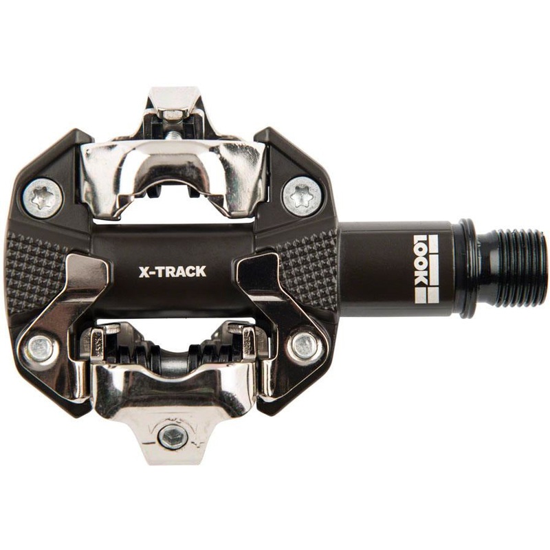 LOOK X-TRACK Pedals – Dual Sided Clipless, Chromoly, 9/16, Gray