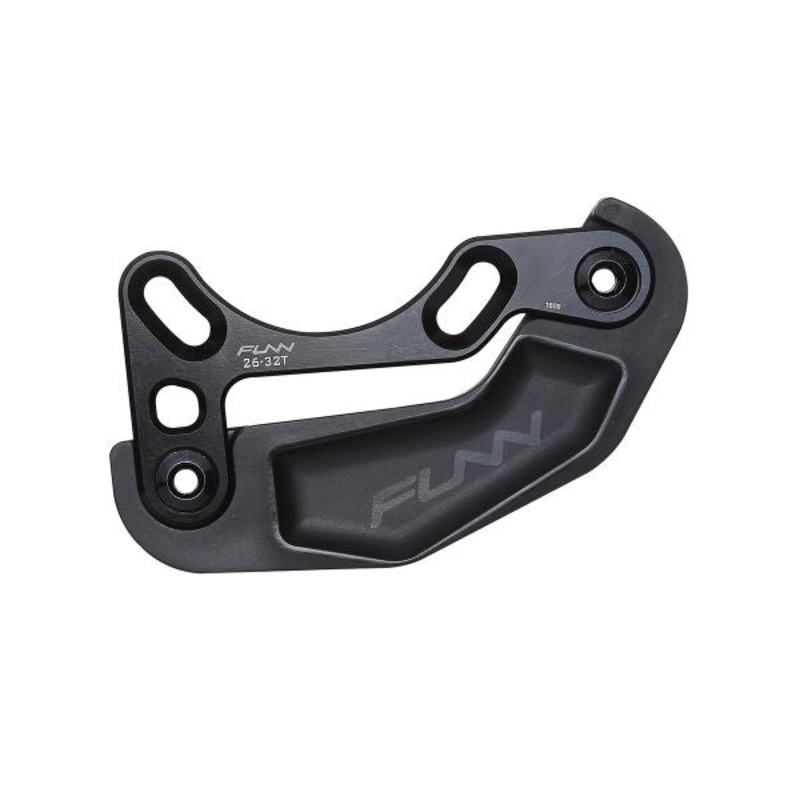 Funn Zippa Bash Chain Guard-Funn Zippa Lite  Bash Guard, 26-32T, AL7075 Backplate and 2 x Peices PC Bash(Black,Transparent) & Funn Zippa Lite Bash Guard, 34-36T, AL7075 Backplate and 2 x Peices PC Bash(Black,Transparent)
