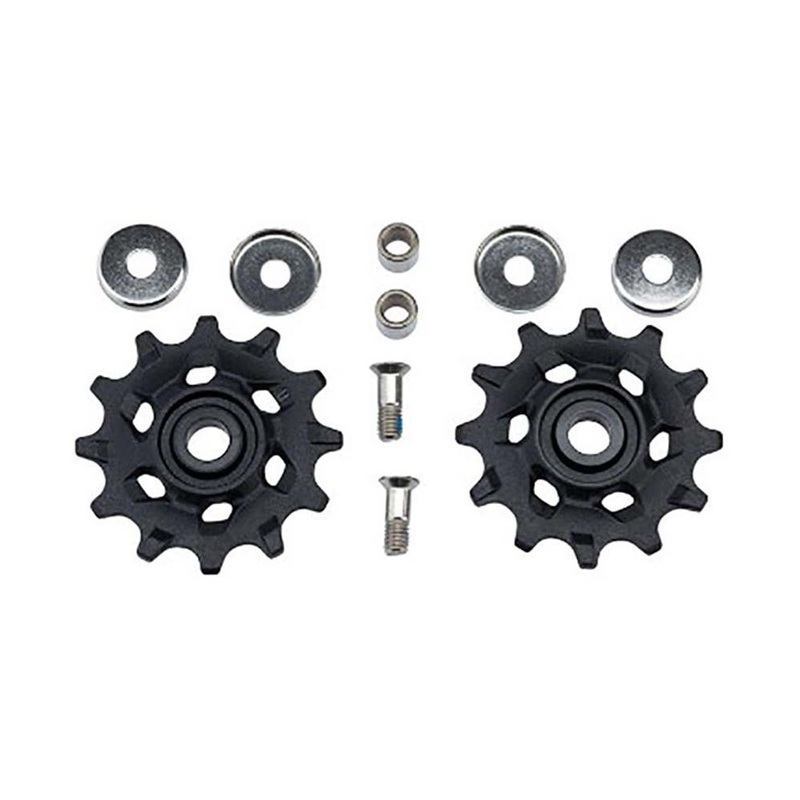 SRAM Eagle NX Pulley Kit-SRAM Rear Derailleur Pulley Kit NX / SX Eagle – (Includes 12 Tooth Upper and 14 Tooth Lower Pulley with Bushings, 13mm and 14mm Pulley Bolts)