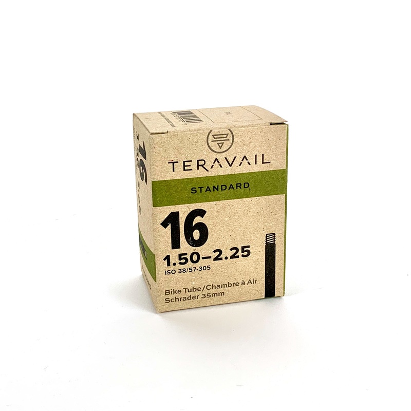 Teravail Standard Schrader Tube – 16 x 1.50-2.25, 35mm
