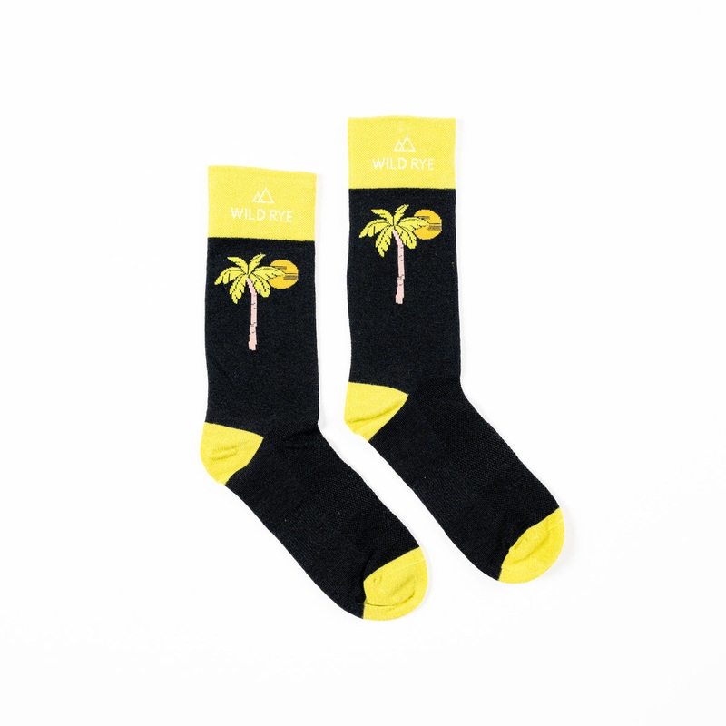 Wild Rye 6 Bike Socks-Palms-Medium