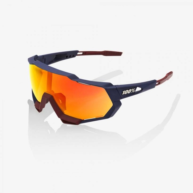 100% Eyewear Speedtrap soft tact flume HiPER Red multilayer mirror lens