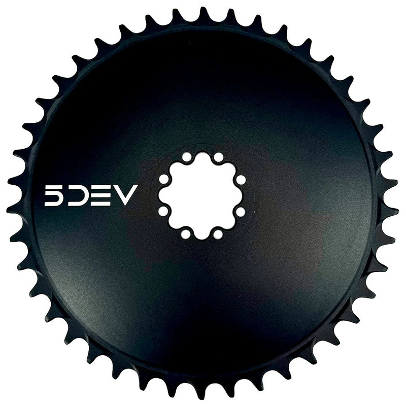 5Dev Aluminum Aero Road Chainring 8-Bolt Sram 42t Black