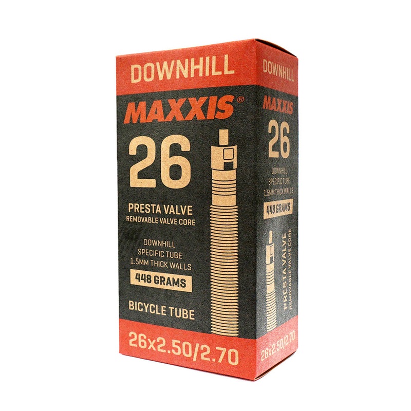 Maxxis – 26 Downhill Tubes-MAXXIS TUBE 26 x 2.50/2.70 DH FV 48mm 1.5mm WALL & MAXXIS TUBE 26 x 2.50/2.70 DH SV 48mm 1.5mm WALL