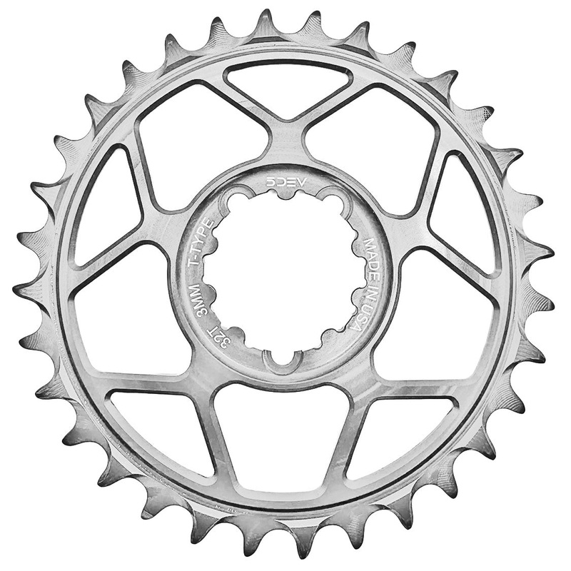 5Dev T-Type 3-Bolt Chainring 3mm Offset 34t Clear