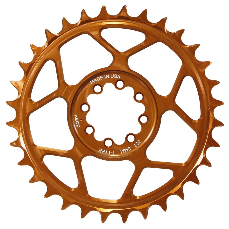 5Dev T-Type 8-Bolt Chainring 3mm Offset 30t Kashima