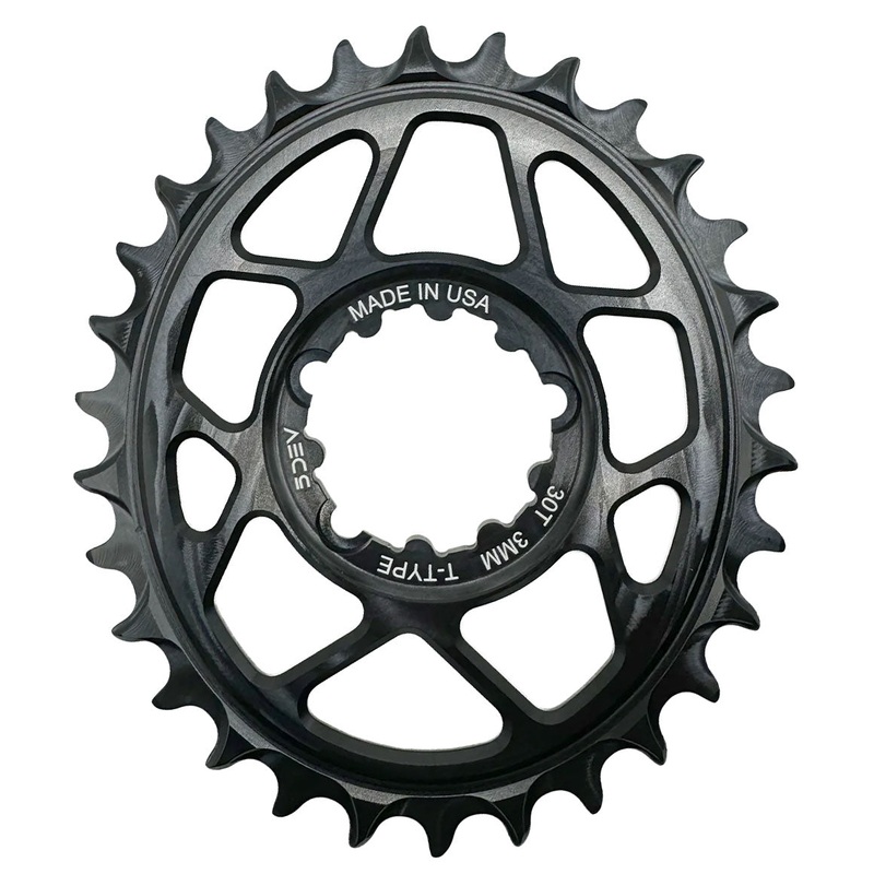 5Dev T-Type Oval 3-Bolt Chainring 3mm Offset 30t Black