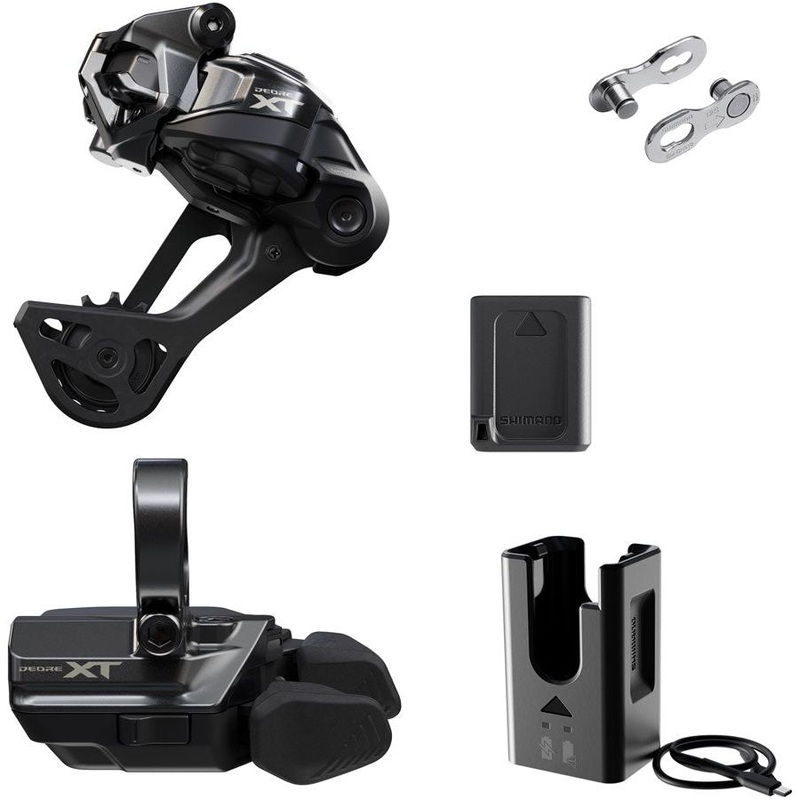 Shimano Deore XT M8250 Di2 Wireless Upgrade Kit – M8250-SGS Rear Derailleur, M8250-R Shifter, Battery, Charger