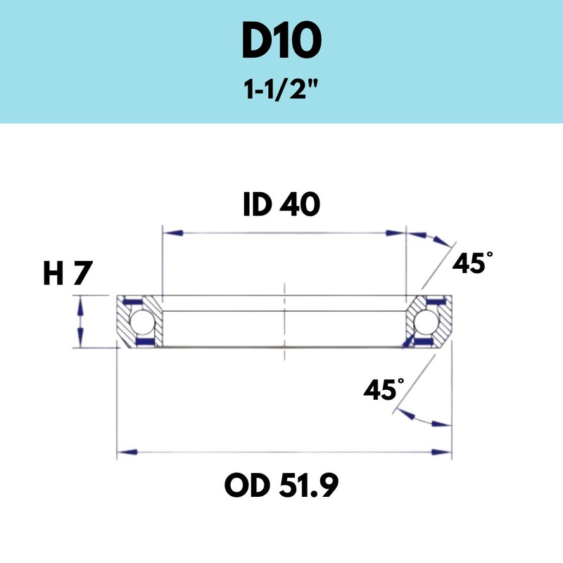 Black Bearing 1 1/2 Headset Bearing D10