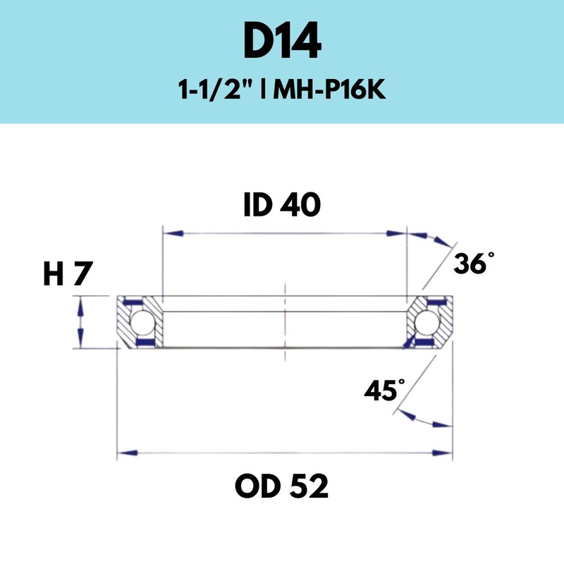 Black Bearing 1 1/2 Headset Bearing D14