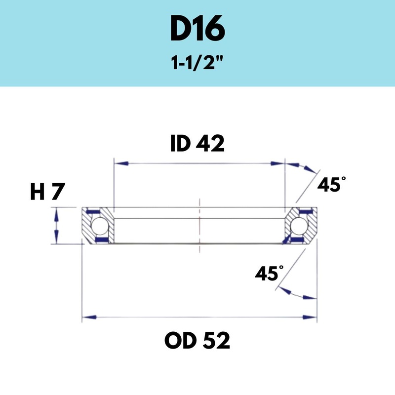 Black Bearing 1 1/2 Headset Bearing D16