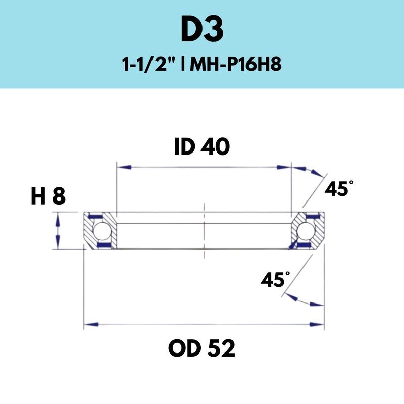 Black Bearing 1 1/2 Headset Bearing D3