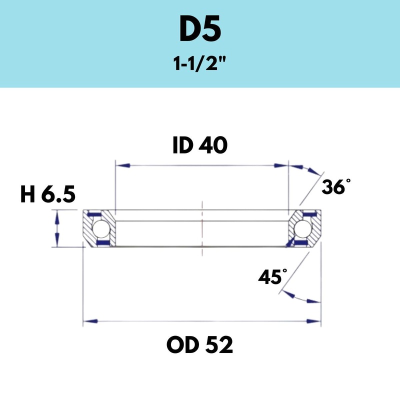 Black Bearing 1 1/2 Headset Bearing D5