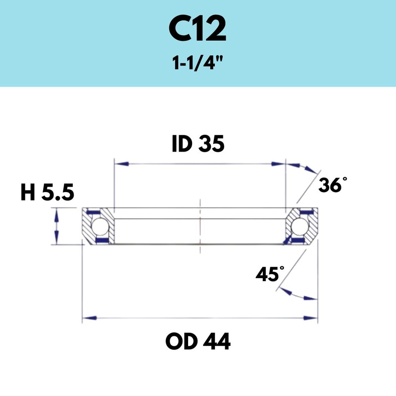 Black Bearing 1 1/4 Headset Bearing C12