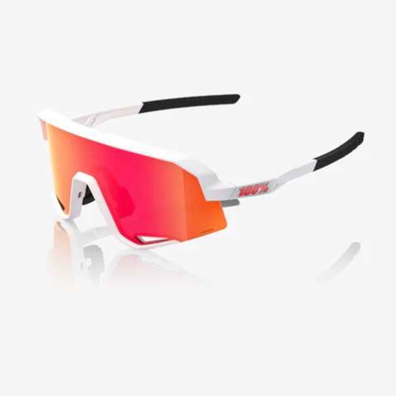 100% Sunglasses Slendale Matte White Hiper Red Multilayer