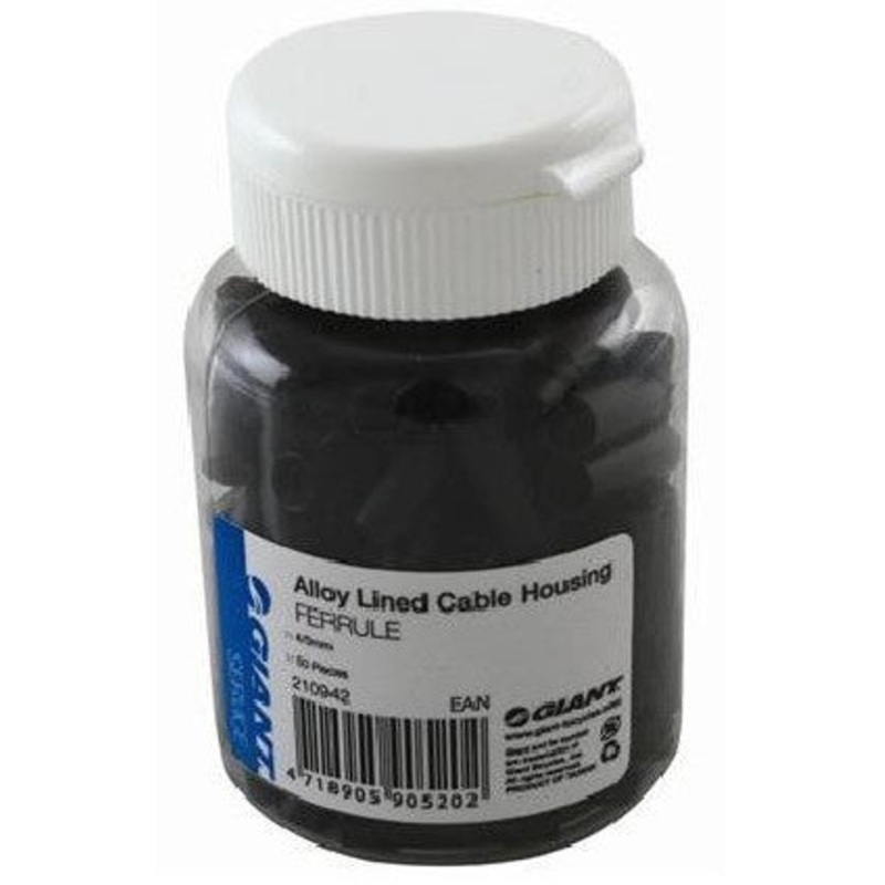 GIANT  –  () – (50/1) / GIANT ALLOY LINED CABLE HOUSING FERRULE 4/5MM – BK