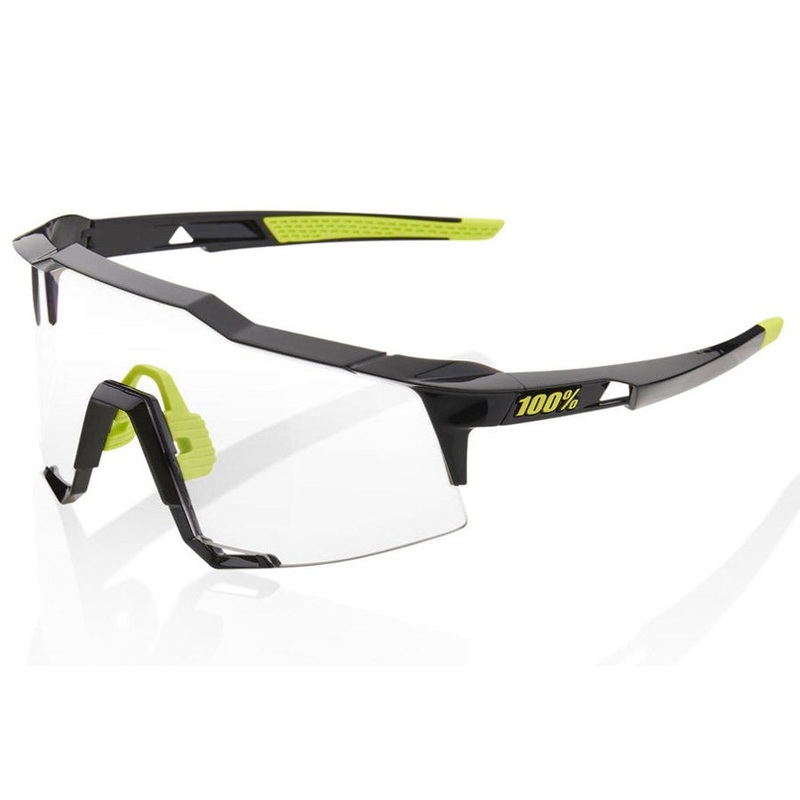 100% Sunglasses Speedcraft Gloss Black Photochromic Lens