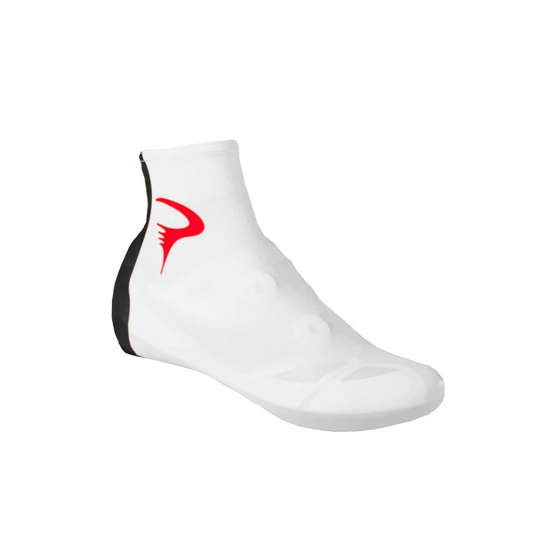 Pinarello Lycra Shoe Covers-White / Red-37-38