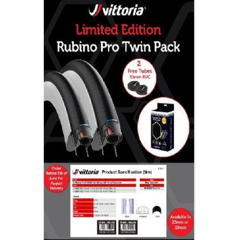 Vittoria Rubino PRO -700X25C / Vittoria Rubino PRO Tire&Tube-2Set-700X25C