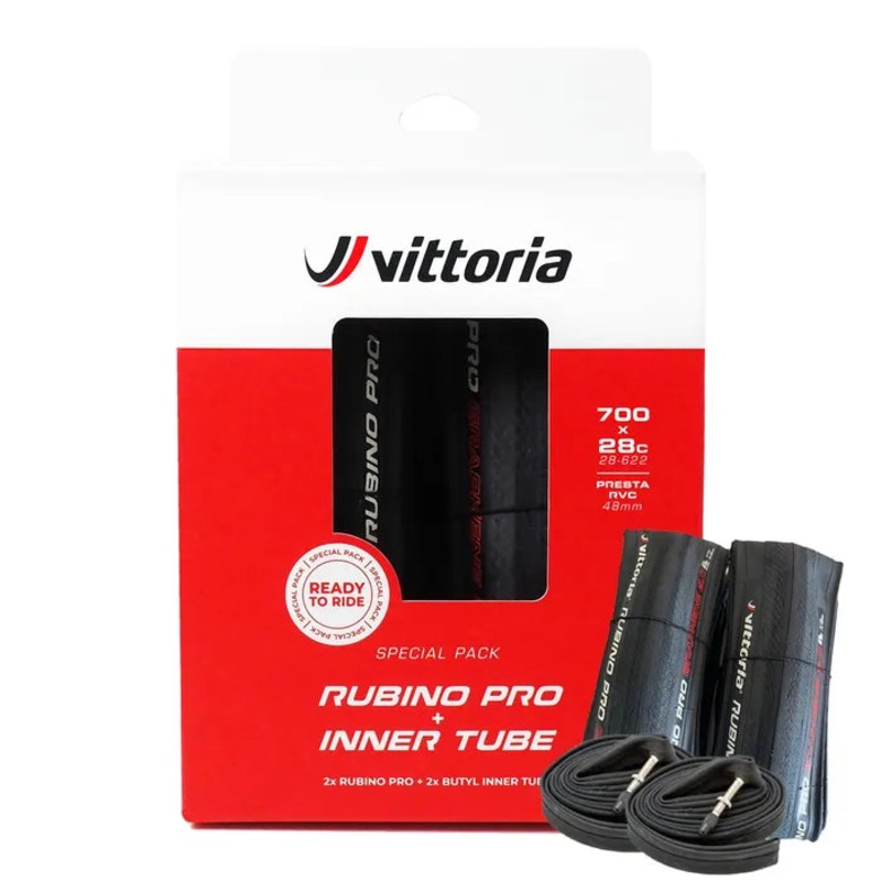 Vittoria Rubino PRO G2.0-700X28C (2X Rubino PRO + 2X BUTYL Inner Tube F/V 48MM) / Vittoria Rubino PRO G2.0 Tire& Tube-2Set-700X28C (2X Rubino PRO + 2X BUTYL Inner Tube F/V 48MM)