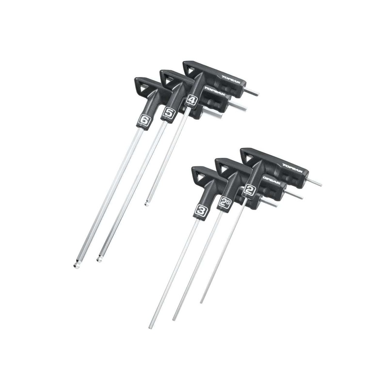 TOPEAK T-(16)(2/2.5/3/4/5/6MM / TOPEAK T-HANDLE DUOHEX WRENCH SET, 2/2.5/3/4/5/6MM