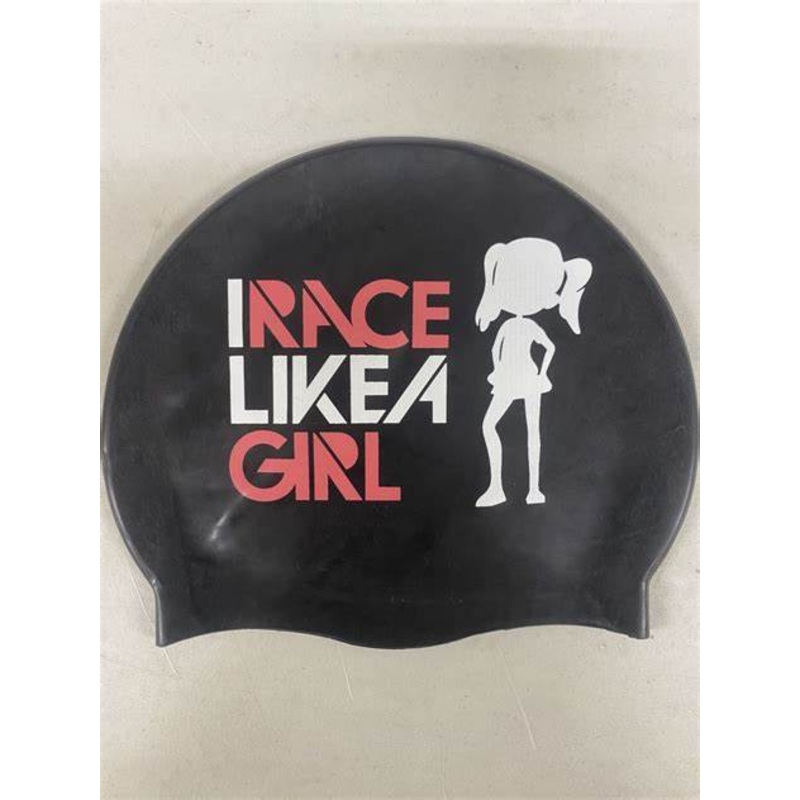 I Race Like A Girl Silicone Swim Cap