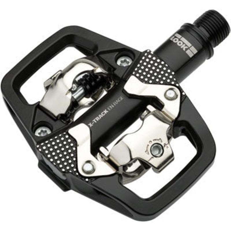 LOOK X-TRACK EN-RAGE Pedals – Dual Sided Clipless with Platform, Chromoly, 9/16, Black