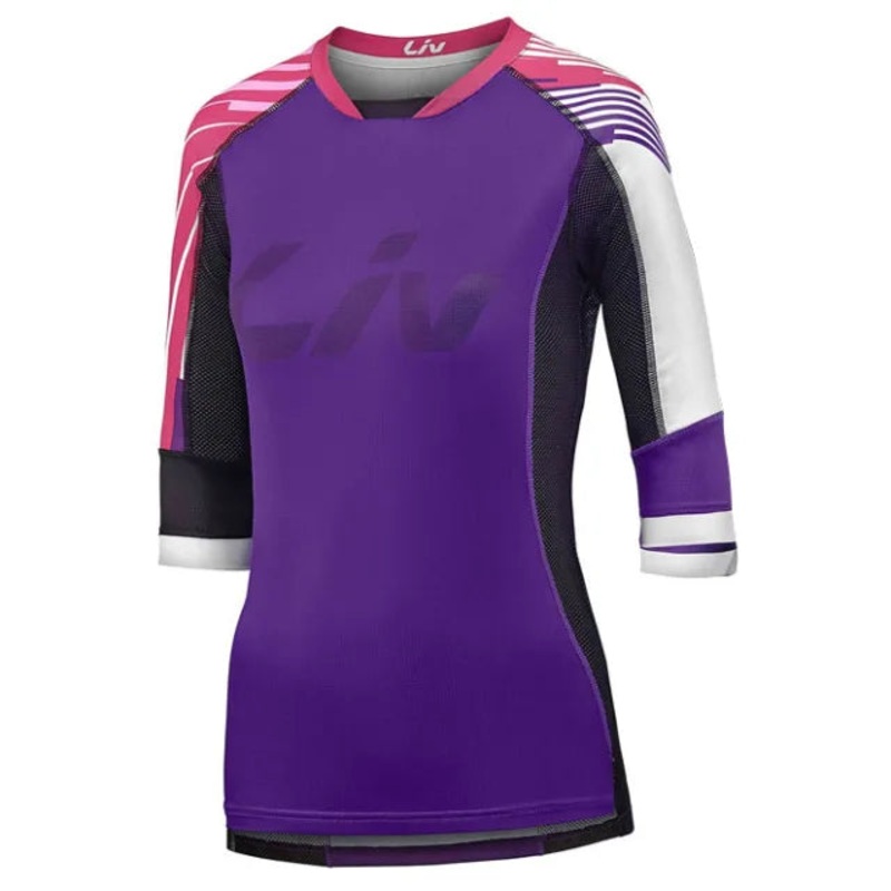 Liv Womens Tangle 3/4 Jersey-Purple/Fuschia & Black/White-S & XS & M