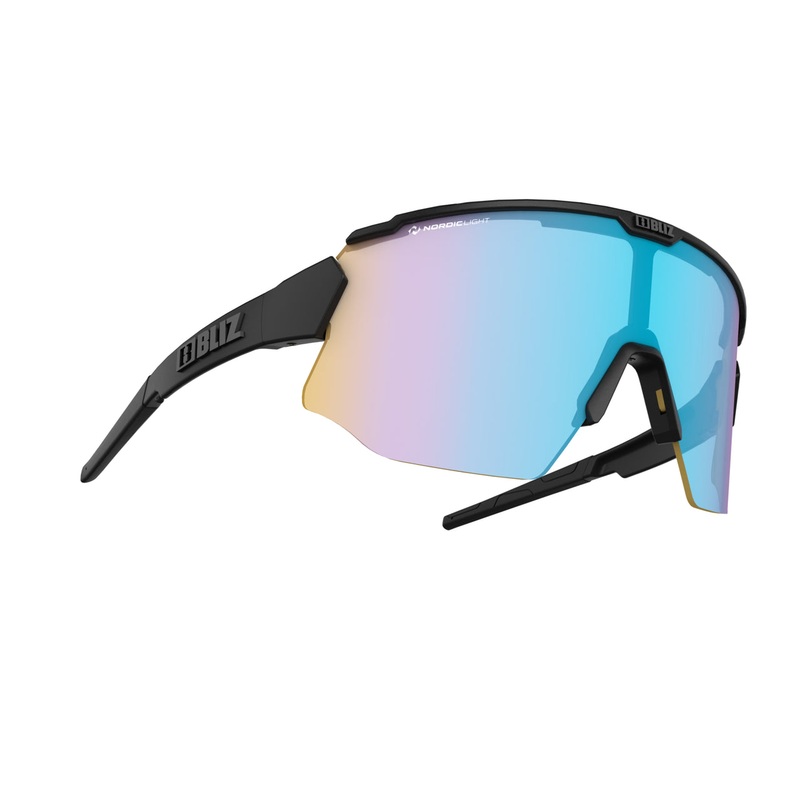 Bliz Breeze Black Frame, Coral with Blue Multi Contrast Lens Sunglasses