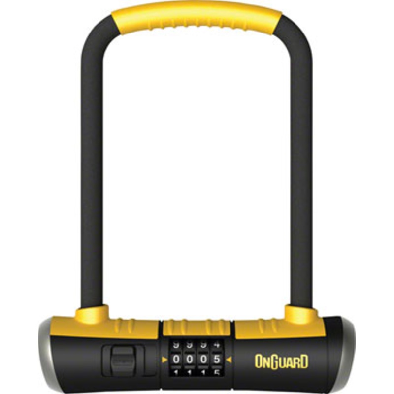 OnGuard BullDog Series U-Lock – 4.5 x 9, Combination, Black/Yellow, Includes bracket