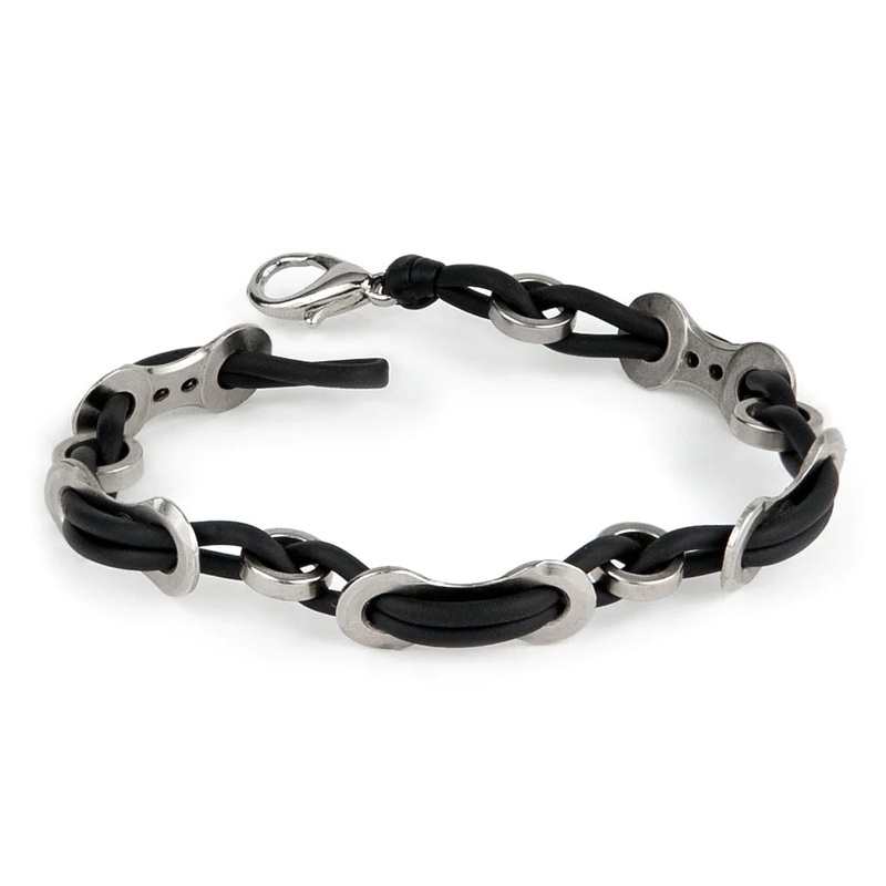 Athlete Inspired Cyclist Rubber Weaved Chain Bracelet 8