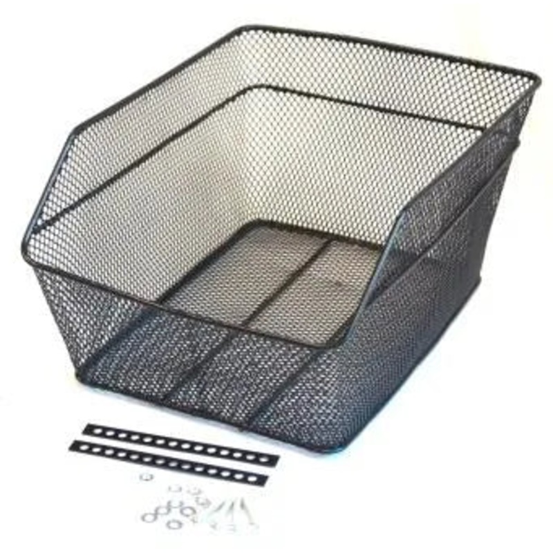 BPW Mesh Wire Fixed Rear Basket 38x29x18cm Black (8836)