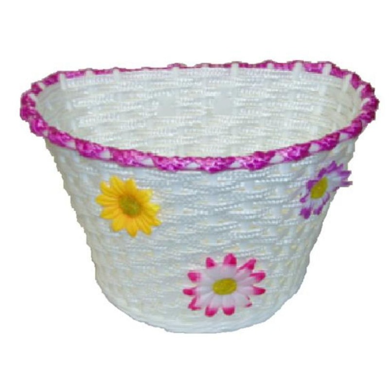 Kids Plastic Front Basket Flower – Dark Purple Rim
