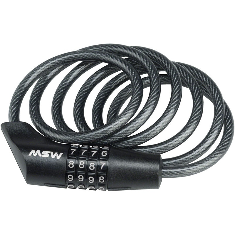 MSW CLK-110 Combination Cable Lock, 10mm x 6′, Black