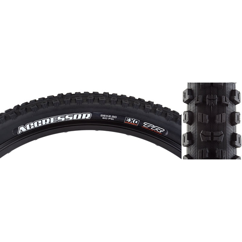 Maxxis Aggressor Tire – 29 x 2.30, Tubeless, Folding, Black, Dual, EXO