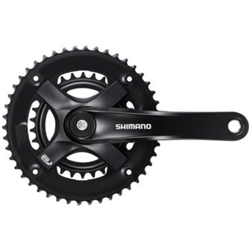 Shimano FC-TY-501-2 Crankset – 175mm, 7/8-Speed, 46-30t, Riveted, Square Taper JIS Spindle Interface, Black