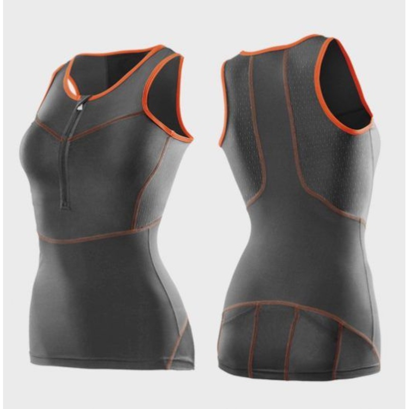 Women’s 2XU Perform Comp Tri Singlet-Charcoal/Orange