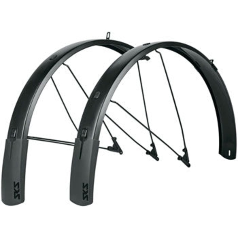 SKS B75 Bluemels Style Full Coverage Fender Set – 75mm, 27.5/29/700 x 2.25-2.6, Matte Black