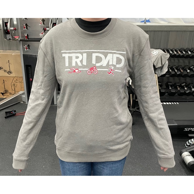 Playtri Men’s Tri Dad Primease Crey Sweatshirt Gray Heather
