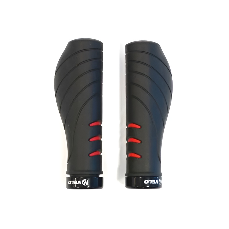 Velo Ergonomic Lock-On Grips Red/Black (8695)