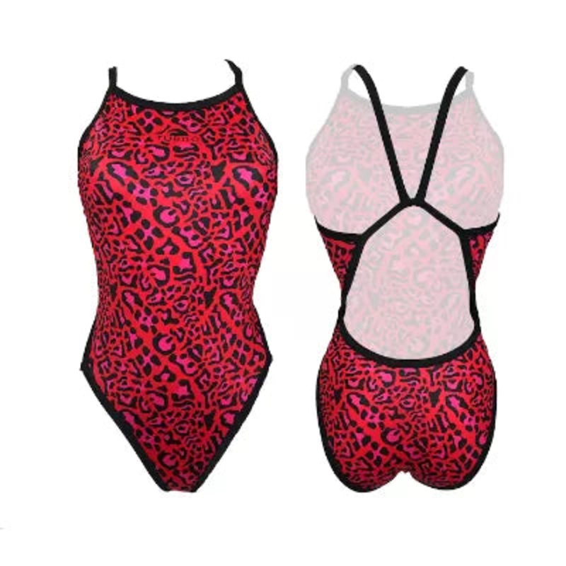 TURBO Women’s Revolution Swimsuit – Red Animal Print